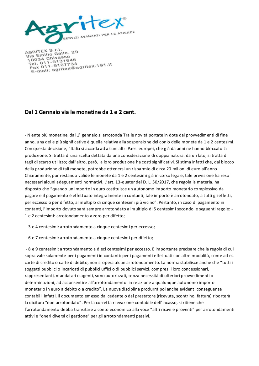 180205 normativa monetine 1e2 centesimi